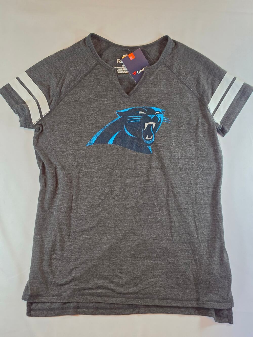 Carolina Panthers Women’s M Fanatics Tee Charcoal Blue – NWT